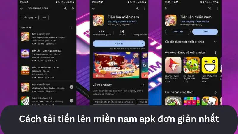 Chi tiết cách tải Tiến lên miền Nam apk